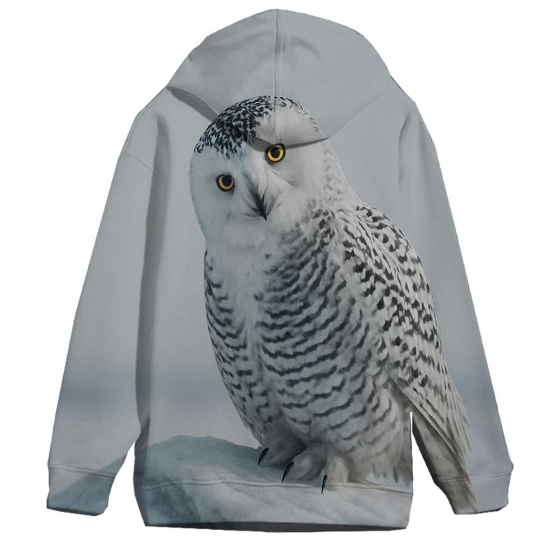 Frostline Listener Snowy Owl embroidered hoodies
