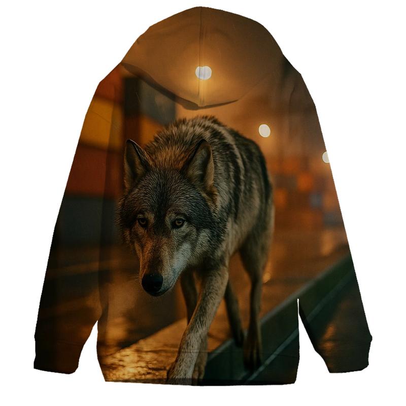Harbor Breakwater Wolf Under Sodium Lights zip-up hoodies