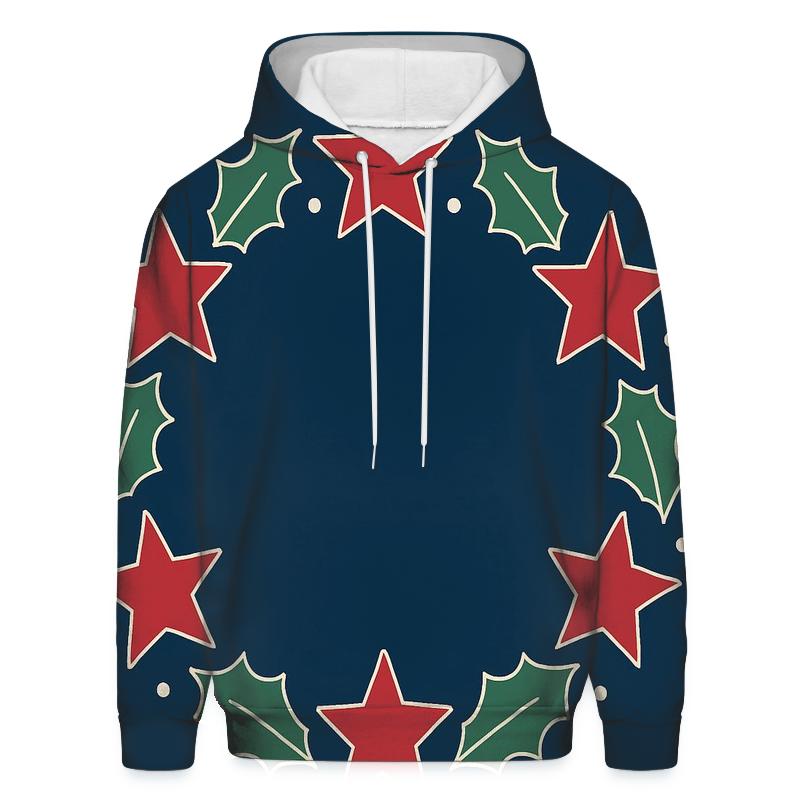 Aurora Star Wreath Of Holly printed hoodies