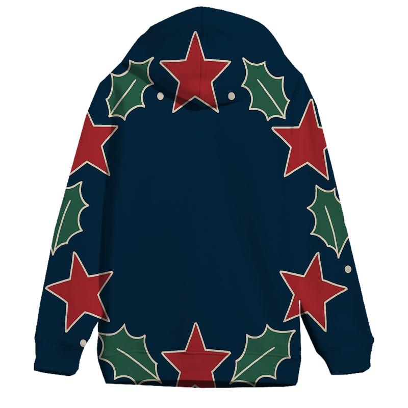 Aurora Star Wreath Of Holly printed hoodies