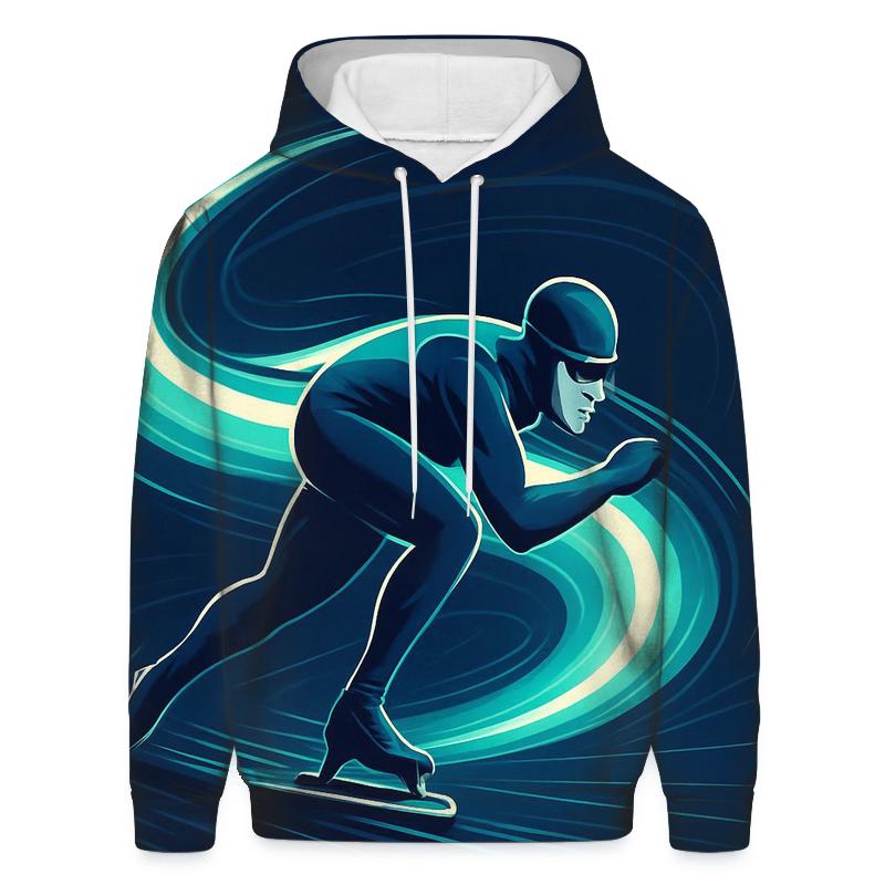 Glacier Sprint Speed Skating Night Poster premium hoodies