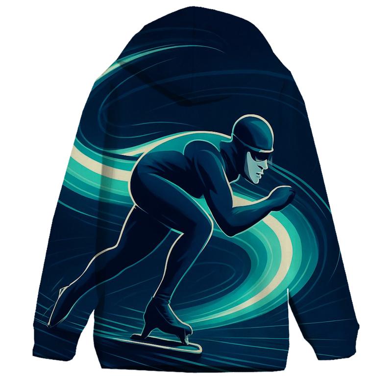 Glacier Sprint Speed Skating Night Poster premium hoodies