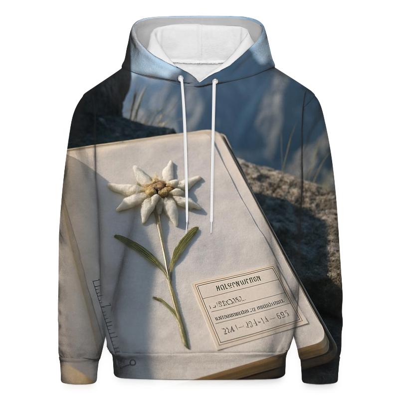 Alpine Edelweiss Pressed In A Field Herbarium Notebook graphic hoodies