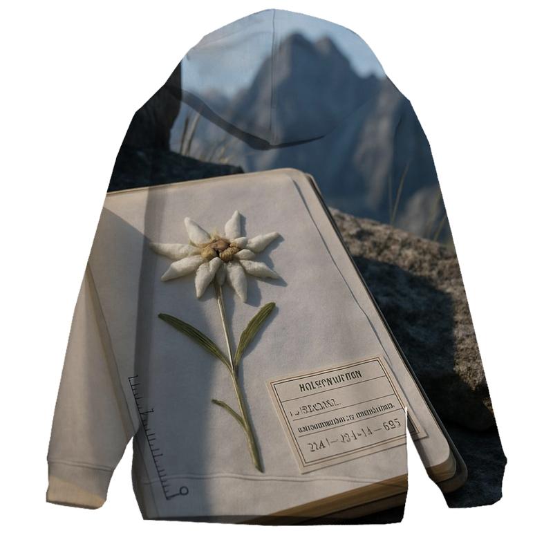 Alpine Edelweiss Pressed In A Field Herbarium Notebook graphic hoodies
