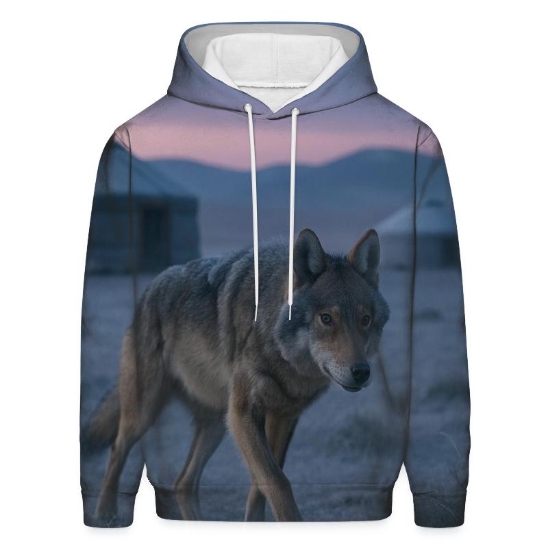 Steppe Wolf Crossing Eagle Festival Grounds At Dawn lightweight hoodies