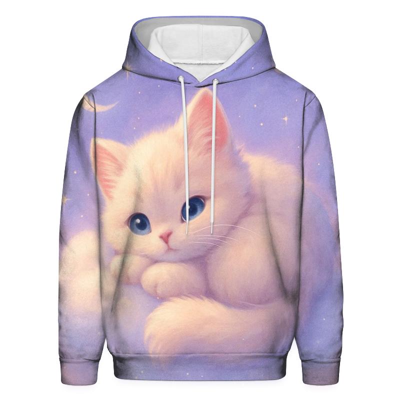 Moonlit Marshmallow Cloud Kitten heavyweight hoodies