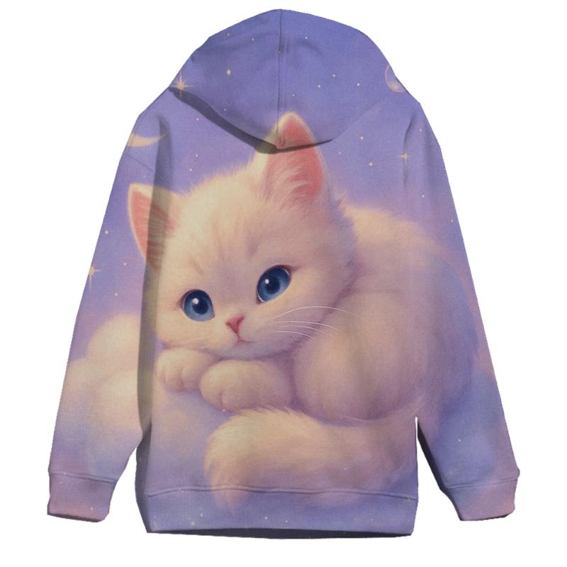 Moonlit Marshmallow Cloud Kitten heavyweight hoodies