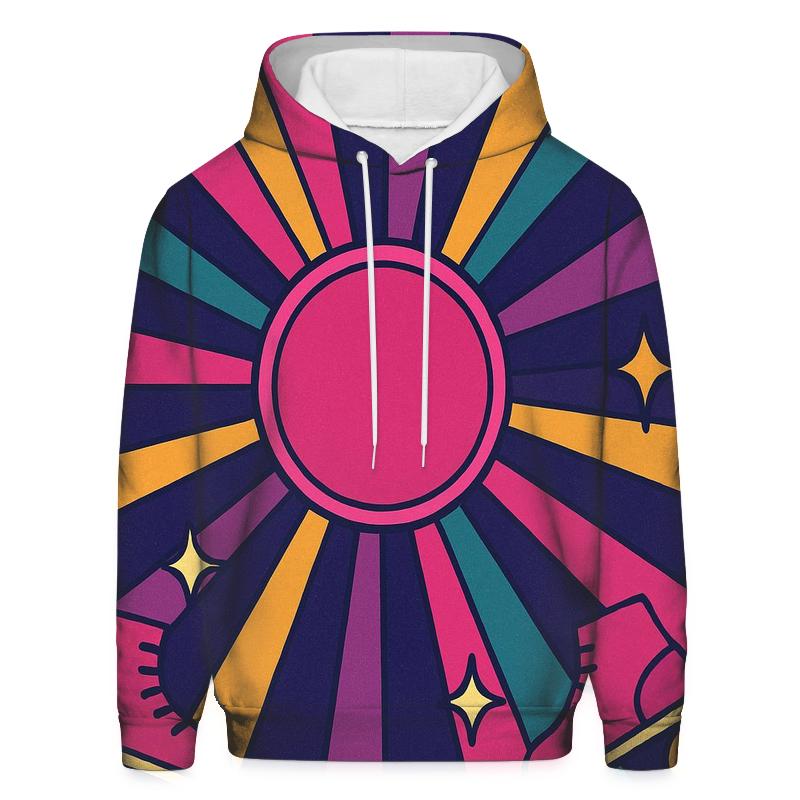 Roller Rink Neon Starburst custom hoodies
