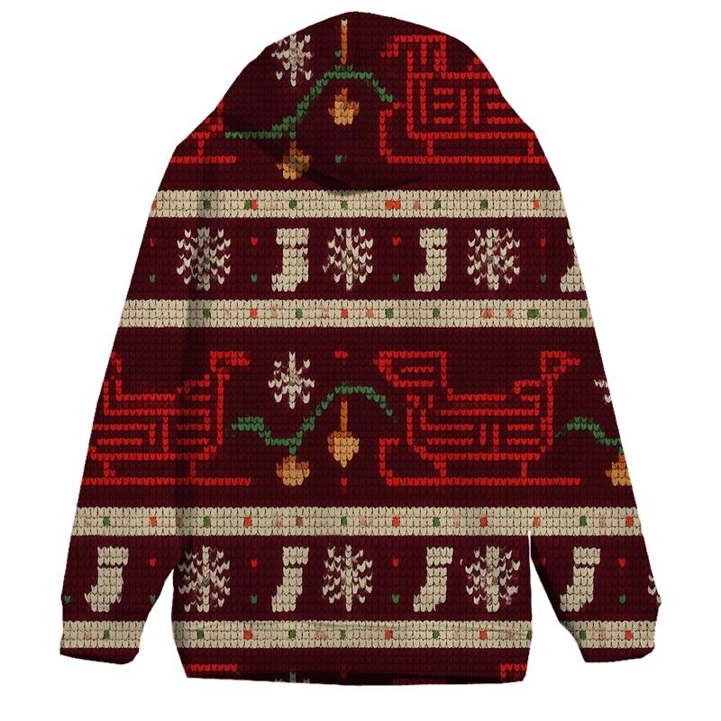 Santa Space Sleigh Circuit Bands Design zip-up hoodies