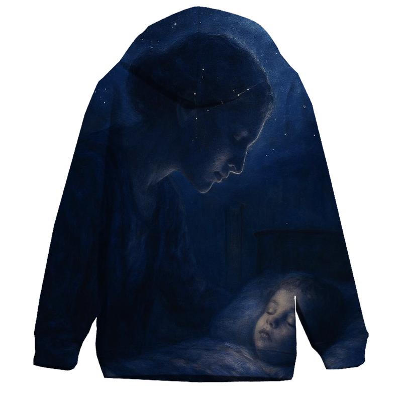 Constellation Lullaby: The Night She Kept The Dark Gentle zip-up hoodies
