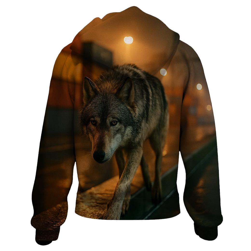 Harbor Breakwater Wolf Under Sodium Lights designer hoodies