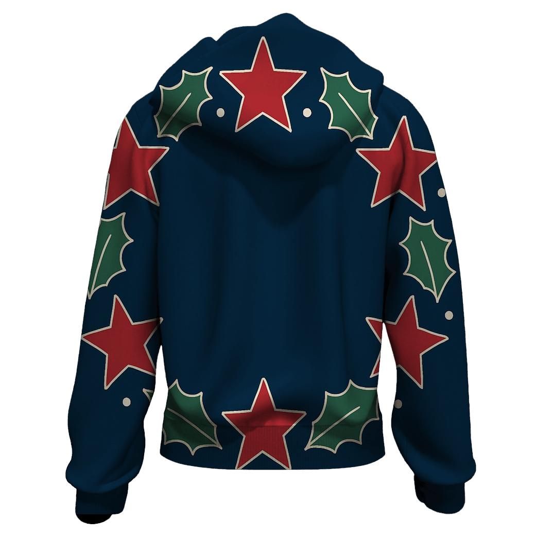 Aurora Star Wreath Of Holly printed hoodies