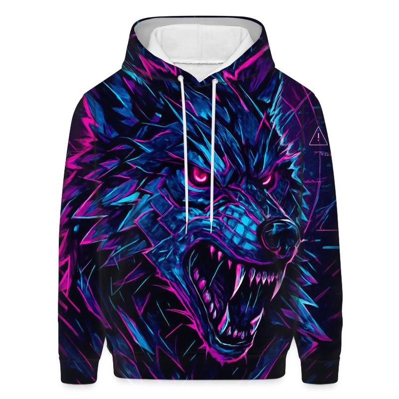 Neon Faultline Alpha Wolf hoodie designs