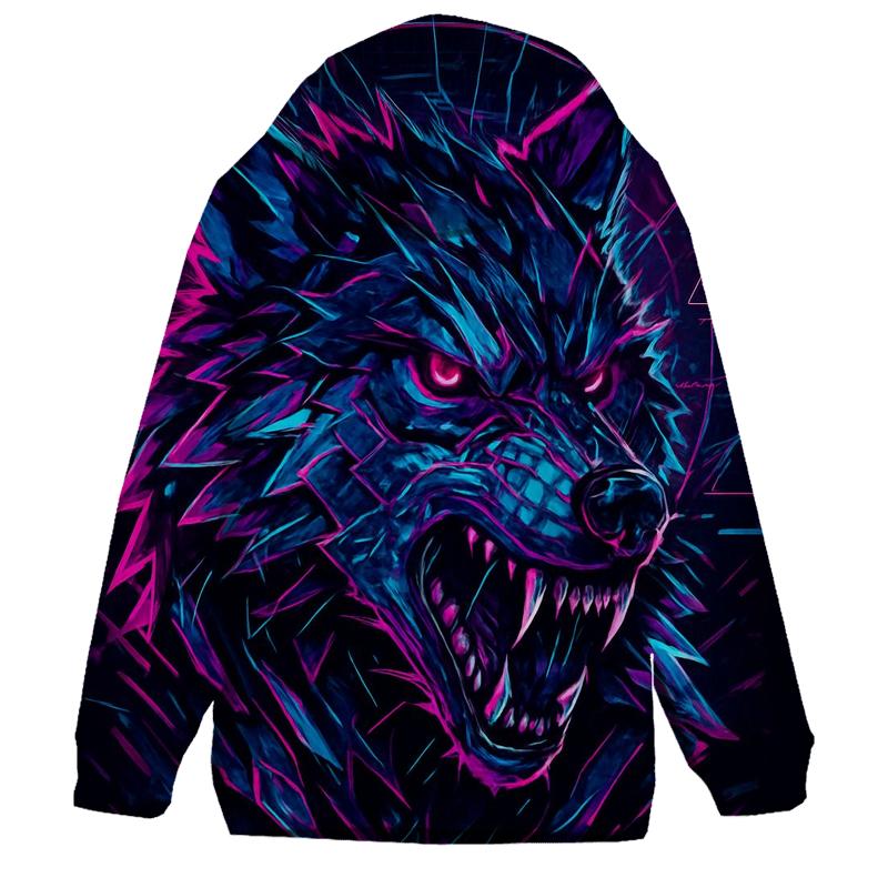 Neon Faultline Alpha Wolf hoodie designs