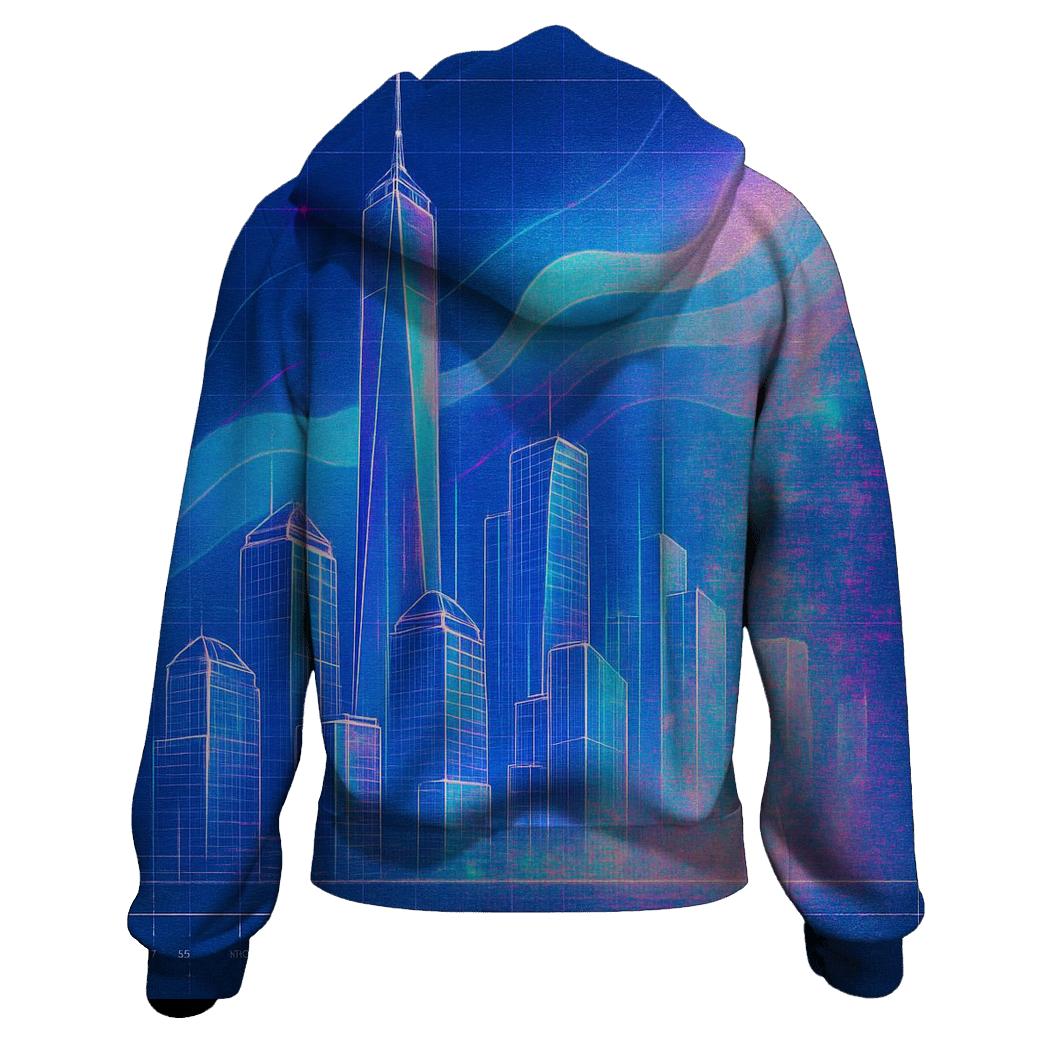 Prismatic City Blueprint Mirage zip-up hoodies