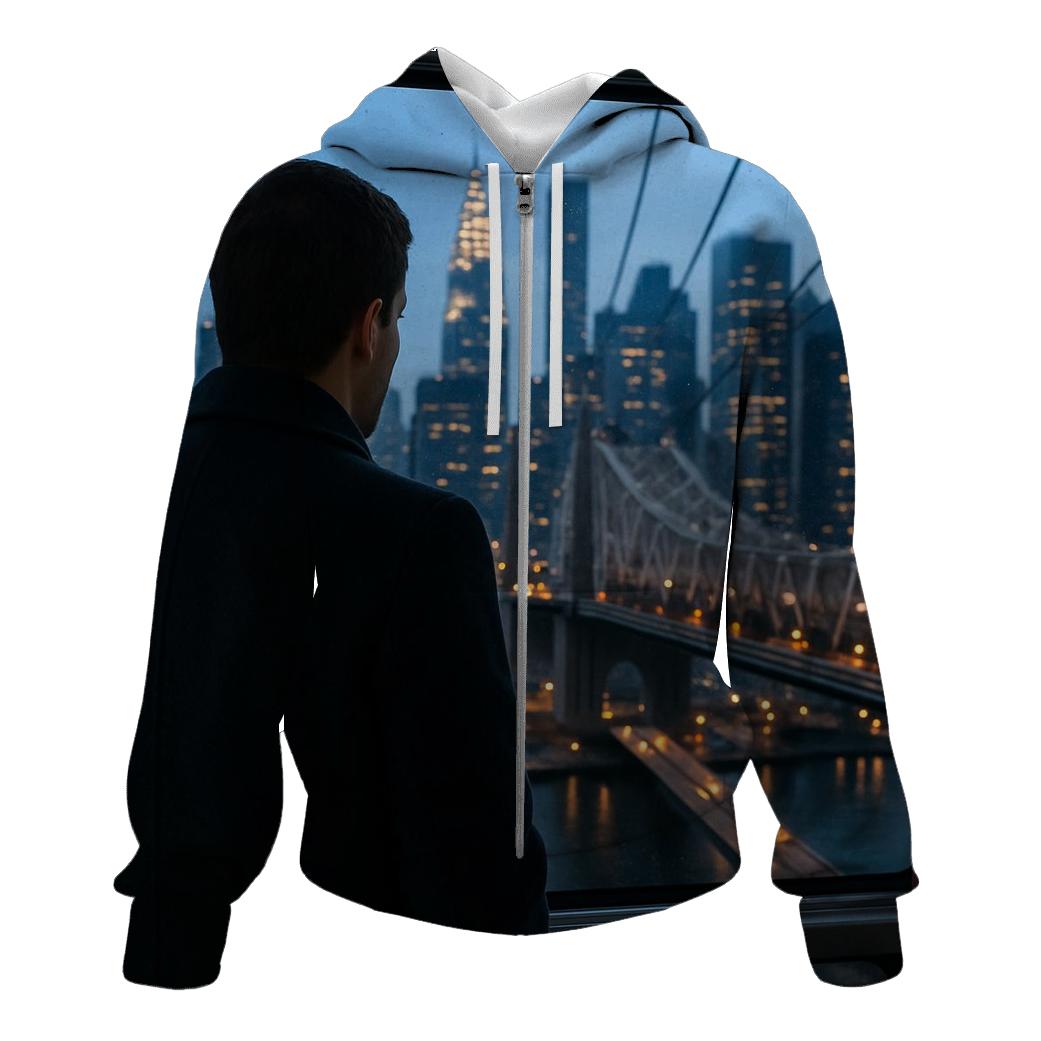 Roosevelt Island Tram Blue Hour Over Midtown custom hoodies