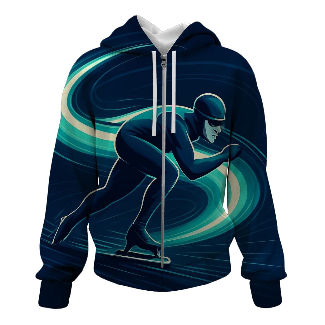 Glacier Sprint Speed Skating Night Poster heavyweight hoodies