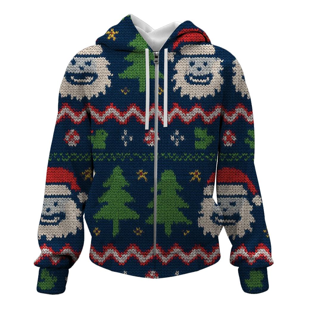 Jolly Yeti Sweater Stripe Riot Design zip-up hoodies