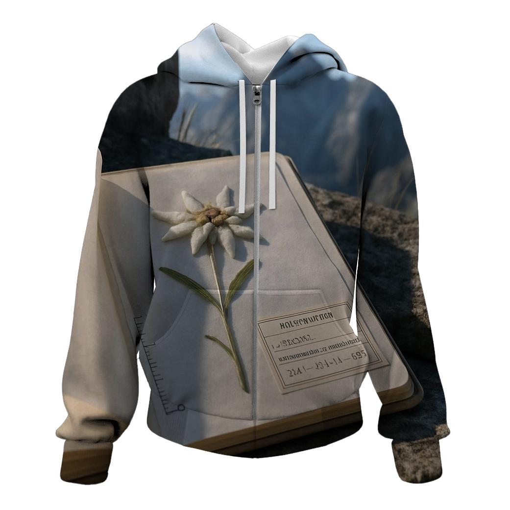 Alpine Edelweiss Pressed In A Field Herbarium Notebook pullover hoodies