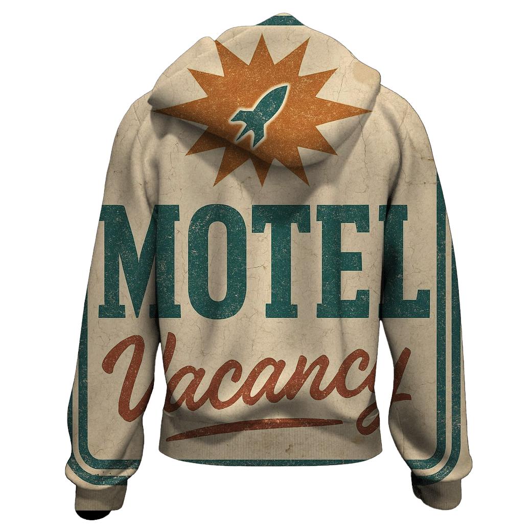 Weathered Space Age Roadside Motel Sign graphic hoodies
