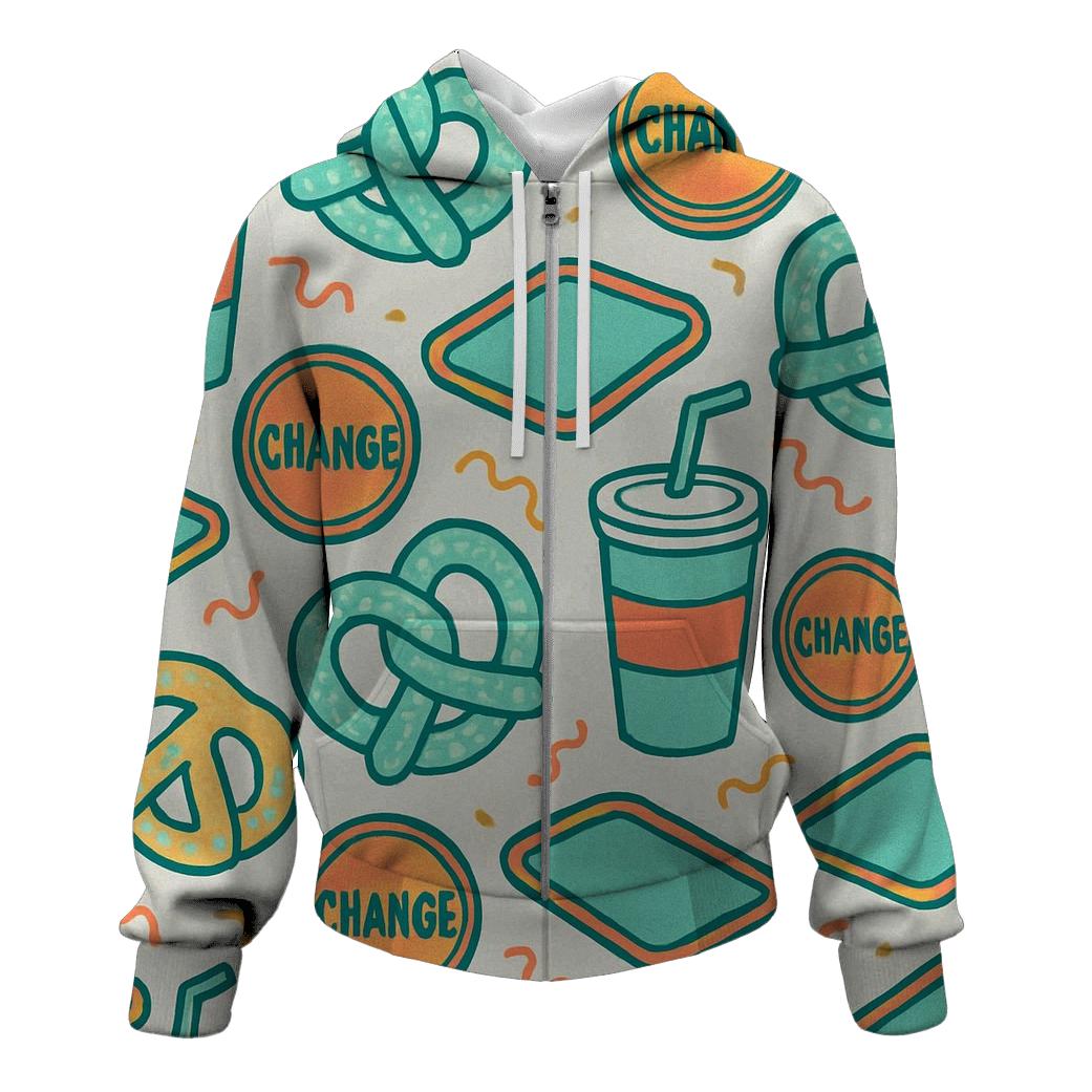 Mall Food Court Neon Pattern hoodie styles