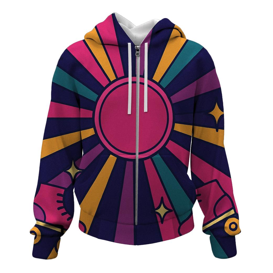 Roller Rink Neon Starburst pullover hoodies