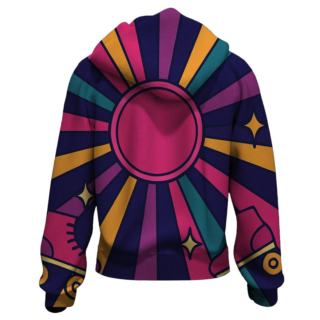 Roller Rink Neon Starburst pullover hoodies
