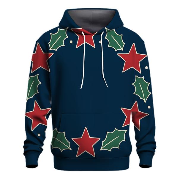Aurora Star Wreath Of Holly custom hoodies