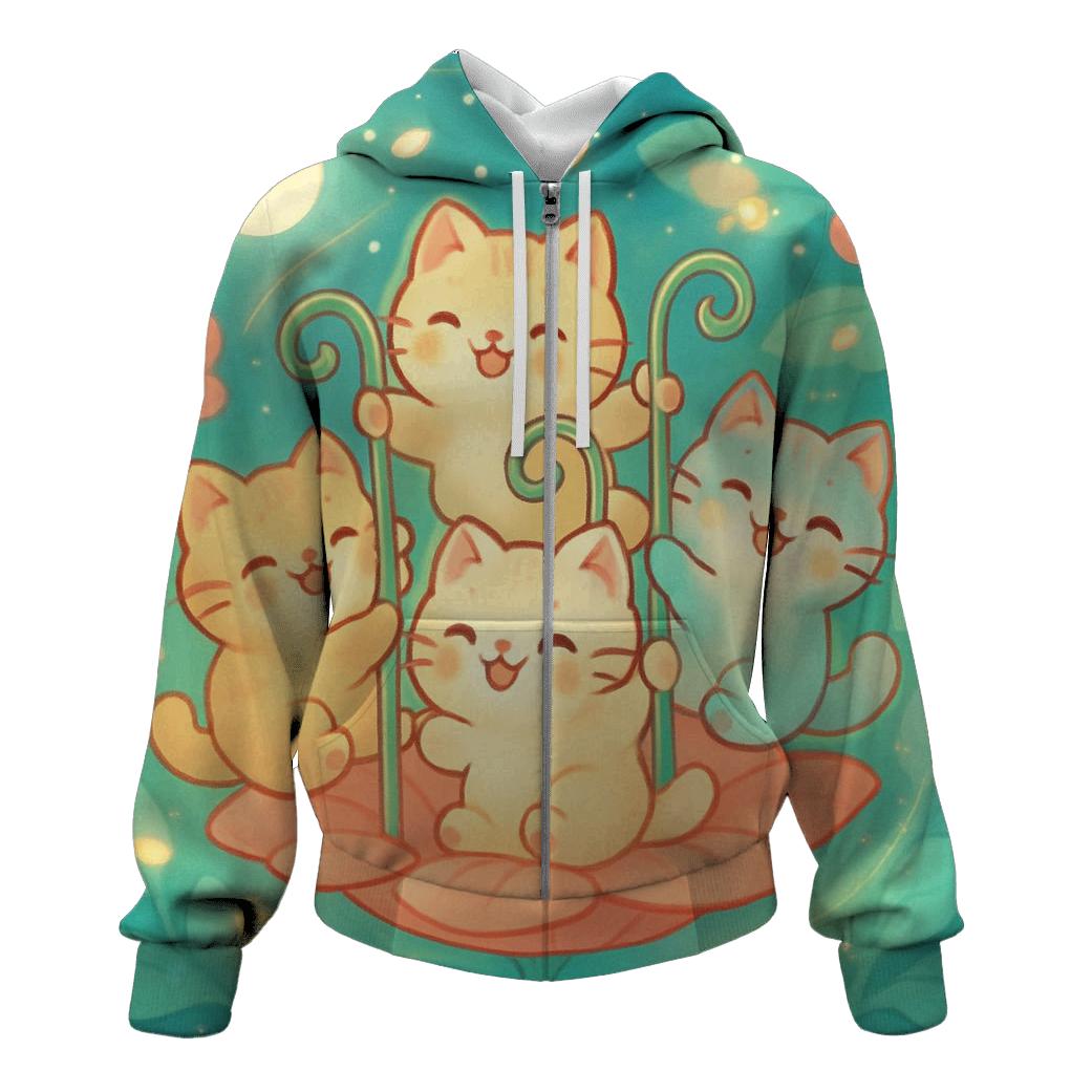 Firefly Garden Carousel Kittens printed hoodies