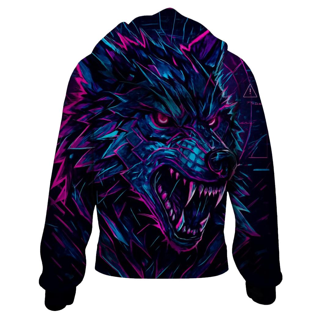Neon Faultline Alpha Wolf hoodie styles