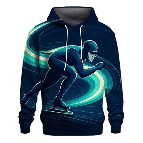 Glacier Sprint Speed Skating Night Poster embroidered hoodies