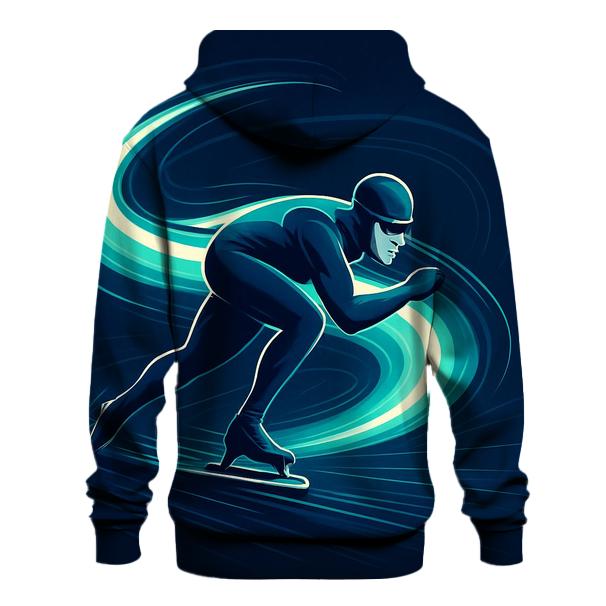 Glacier Sprint Speed Skating Night Poster embroidered hoodies