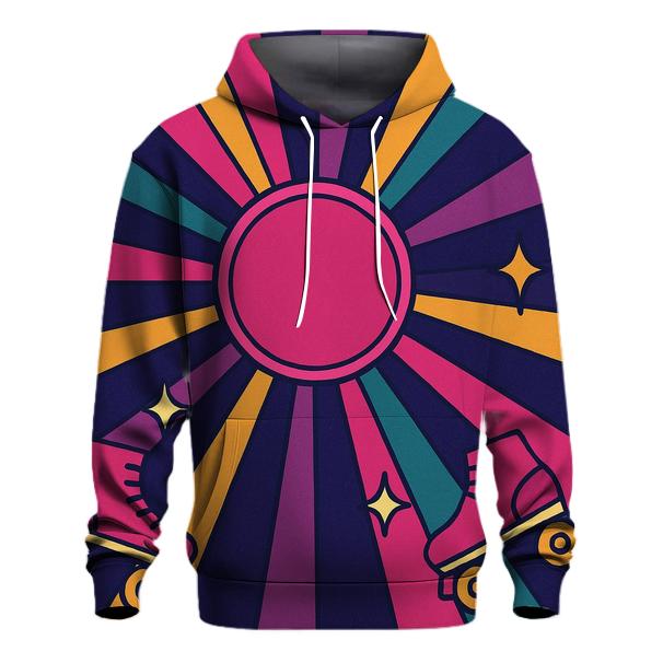 Roller Rink Neon Starburst pullover hoodies