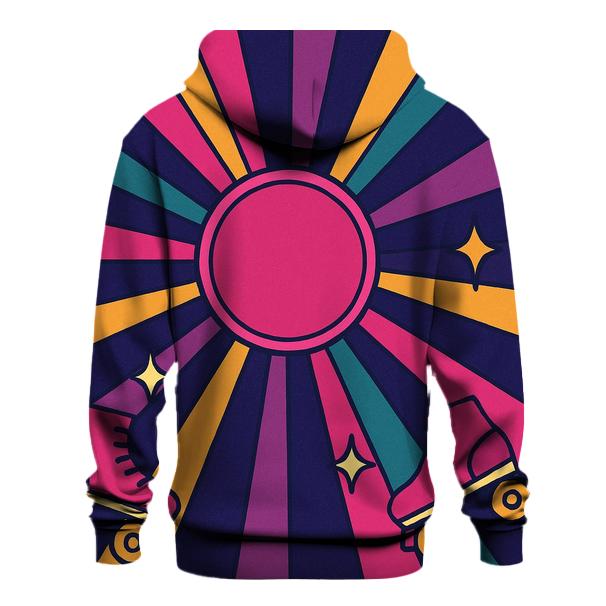 Roller Rink Neon Starburst pullover hoodies