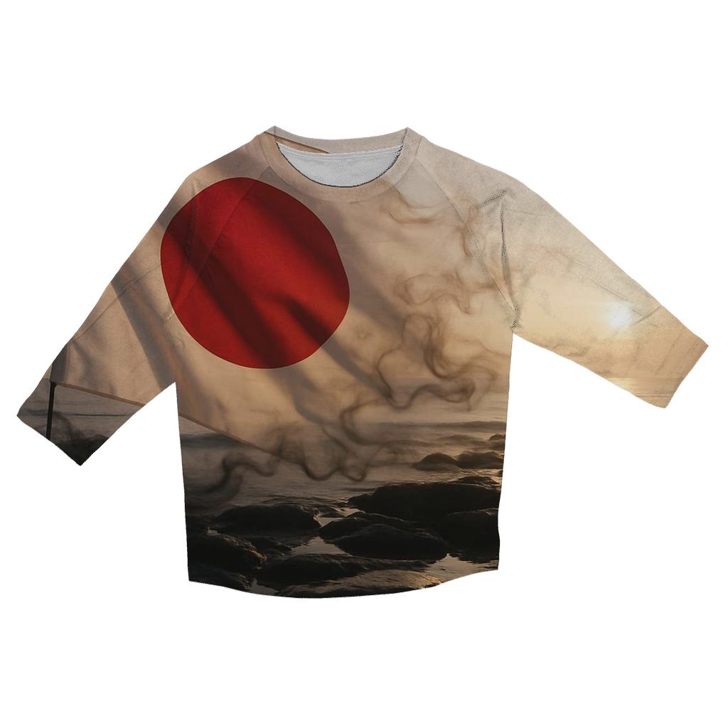 Aurora Fabric Japan printed three quarter sleeve shirts