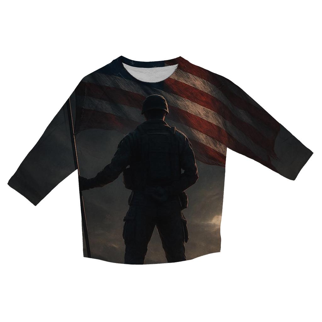 Starlit Sentinel Over The Freedom Ridge trendy 3/4 sleeve tops