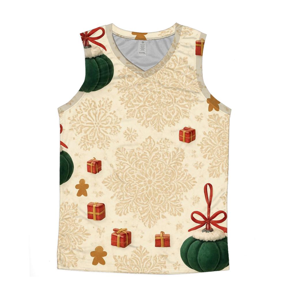 Ivory Snowflake Medallion Scatter With Emerald Pumpkin Baubles stylish racerback tanks