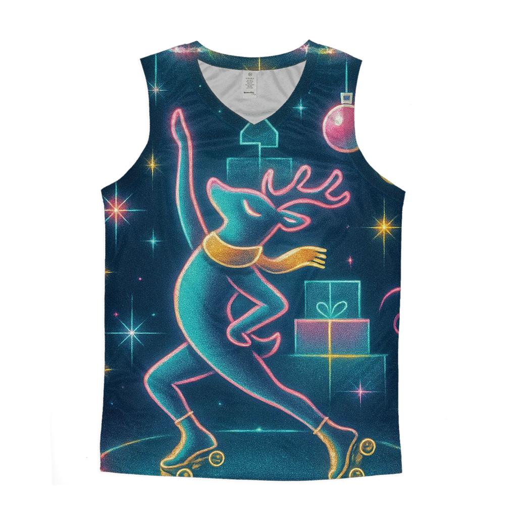 Reindeer Disco Ornament Rink trendy fitted tank tops