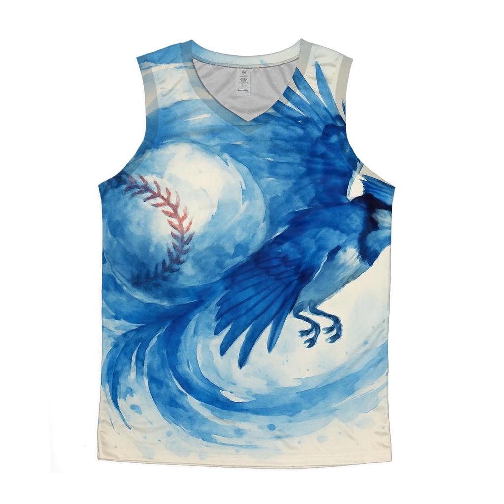 Fastball Spiral With Blue Jays Flight graphic print tank tops
