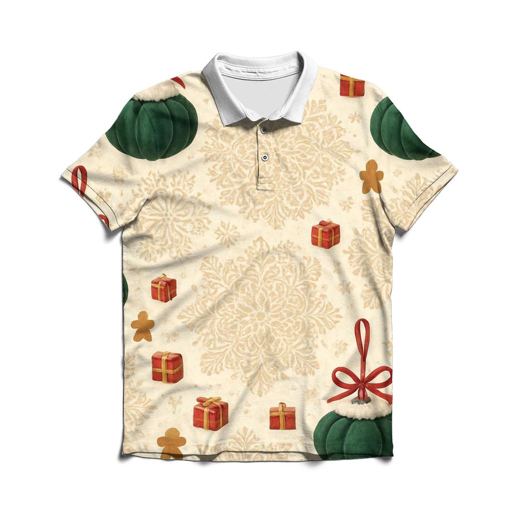 Ivory Snowflake Medallion Scatter With Emerald Pumpkin Baubles classic pique polos