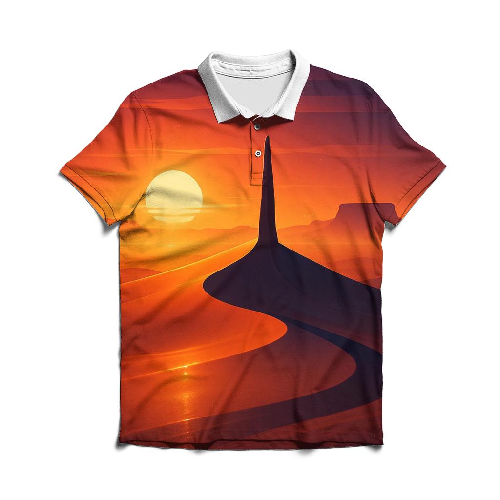 Desert Mirage Sundial stylish collar polo tees