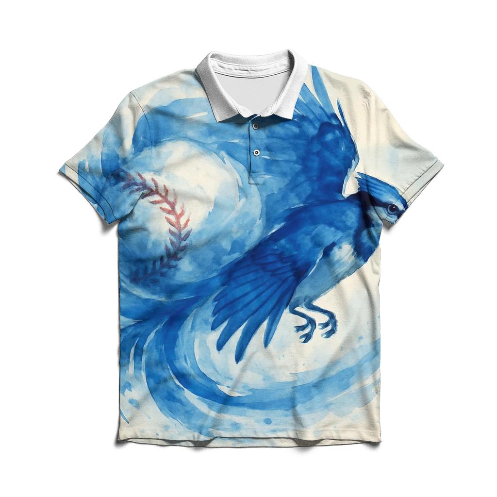 Fastball Spiral With Blue Jays Flight embroidered polo tops