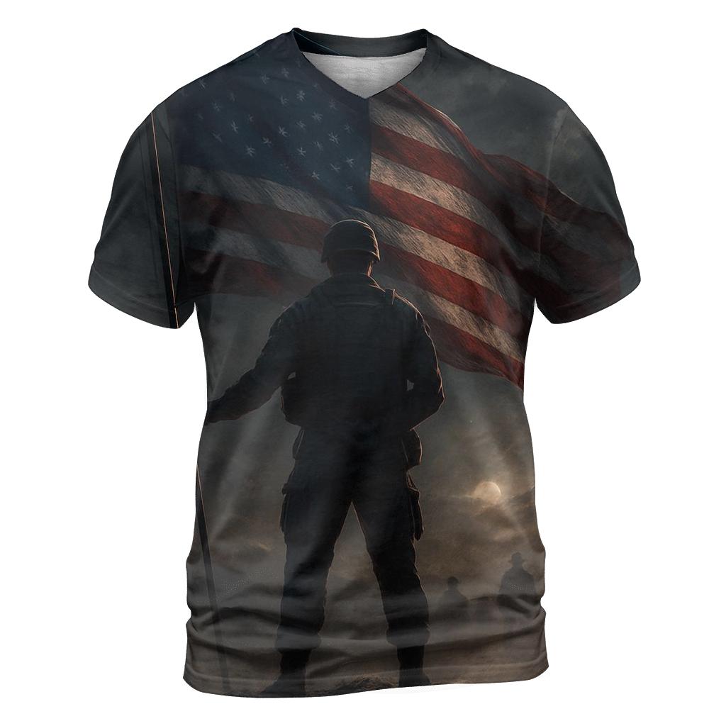 Starlit Sentinel Over The Freedom Ridge designer pattern shirts