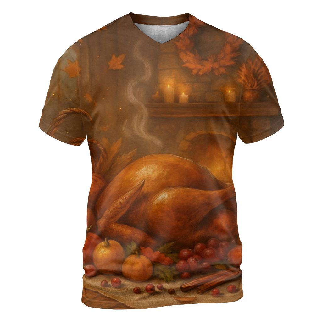 Candlelit Cornucopia Hearth custom all-over print shirts