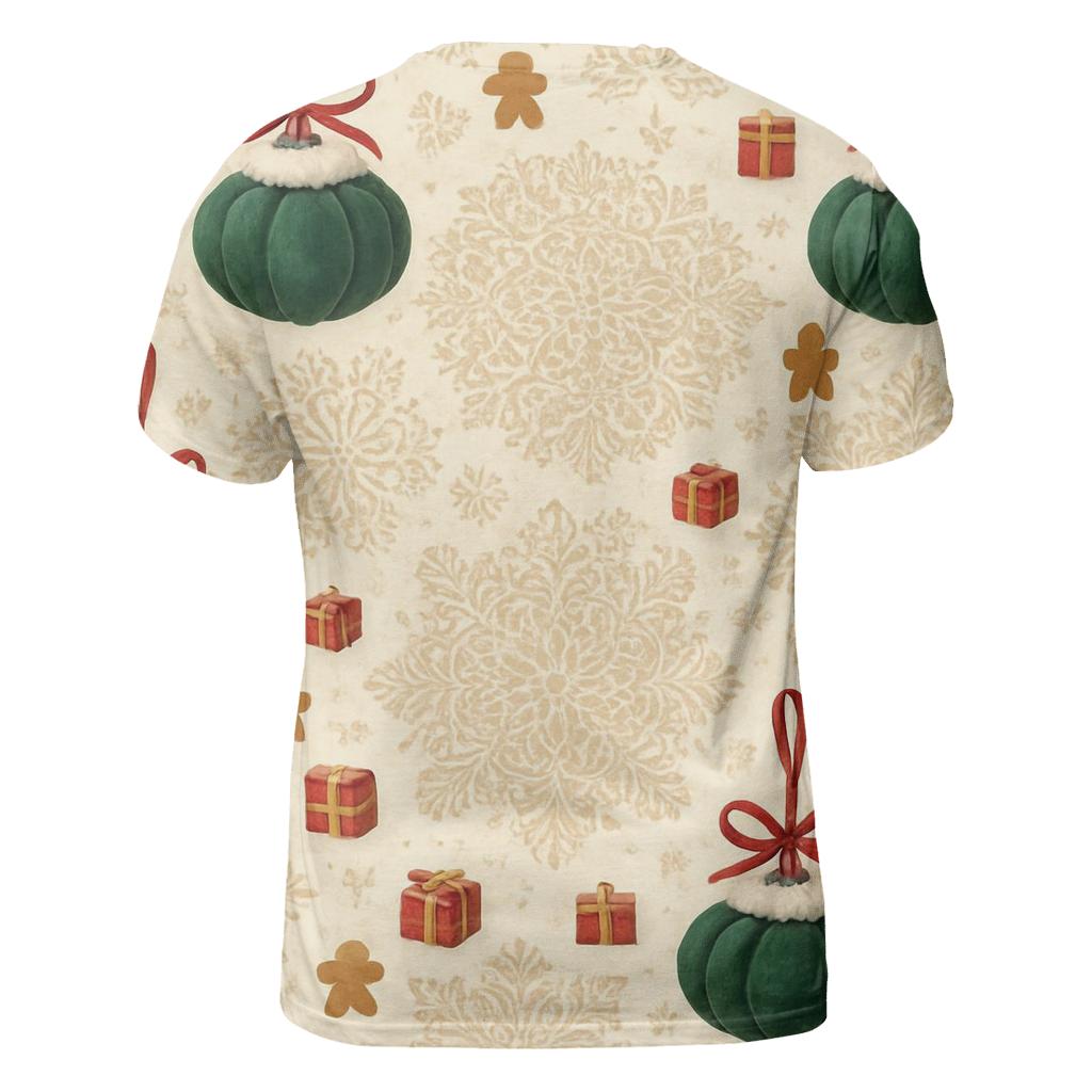 Ivory Snowflake Medallion Scatter With Emerald Pumpkin Baubles custom all-over print shirts