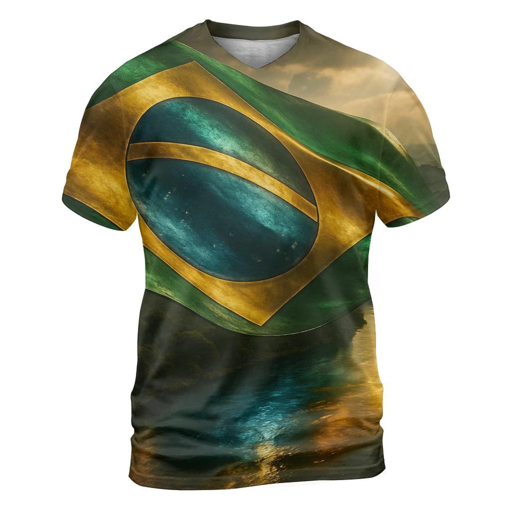 Metallic Brazil Sky River designer pattern shirts