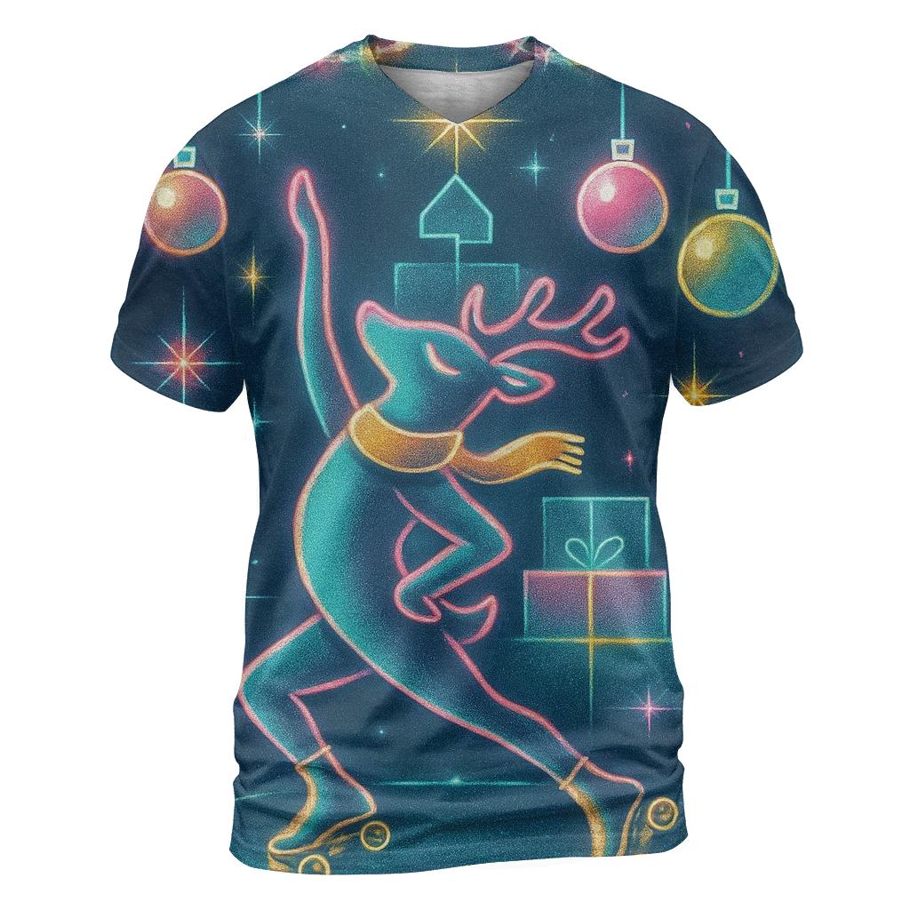 Reindeer Disco Ornament Rink statement graphic shirts