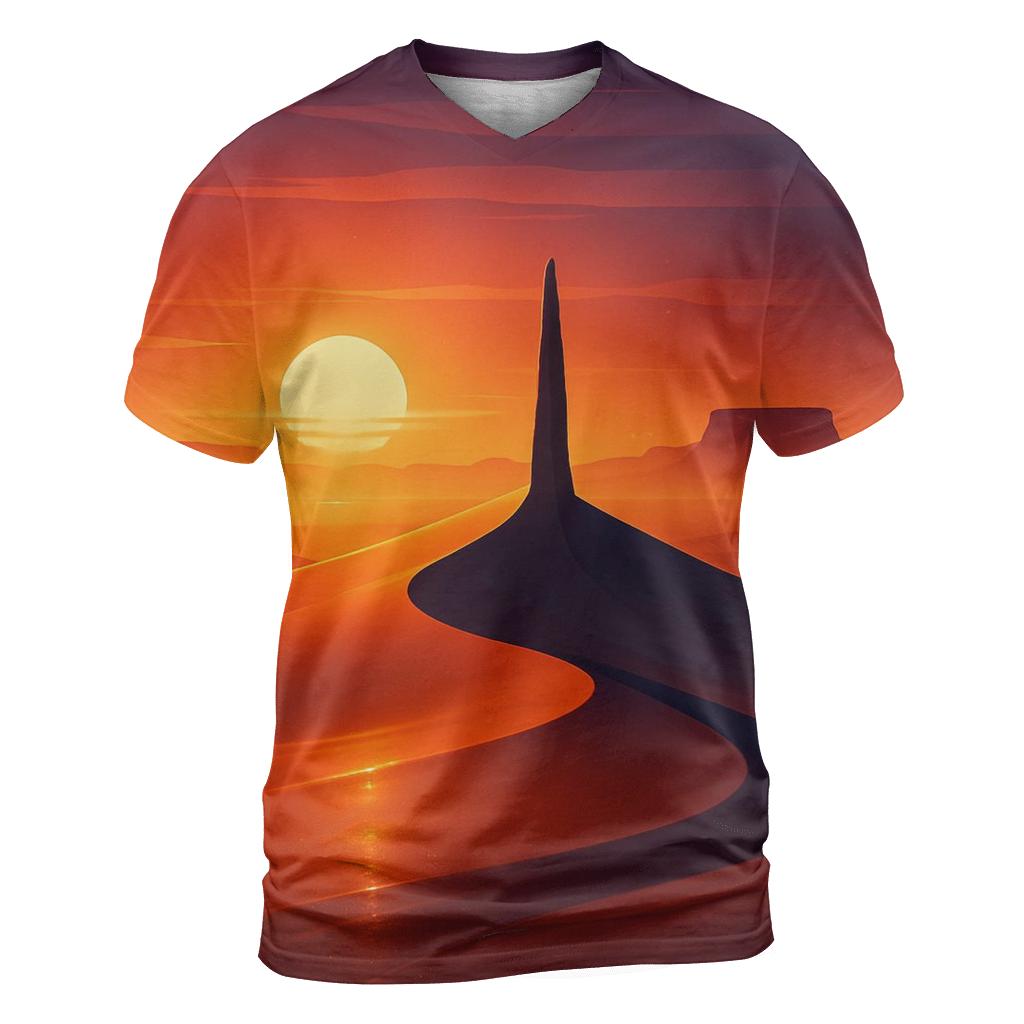 Desert Mirage Sundial creative print fashion shirts