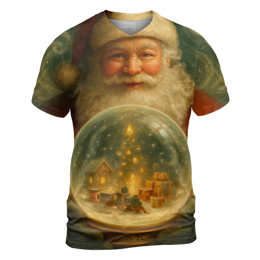 Workshop Snow Globe Master Santa statement graphic shirts