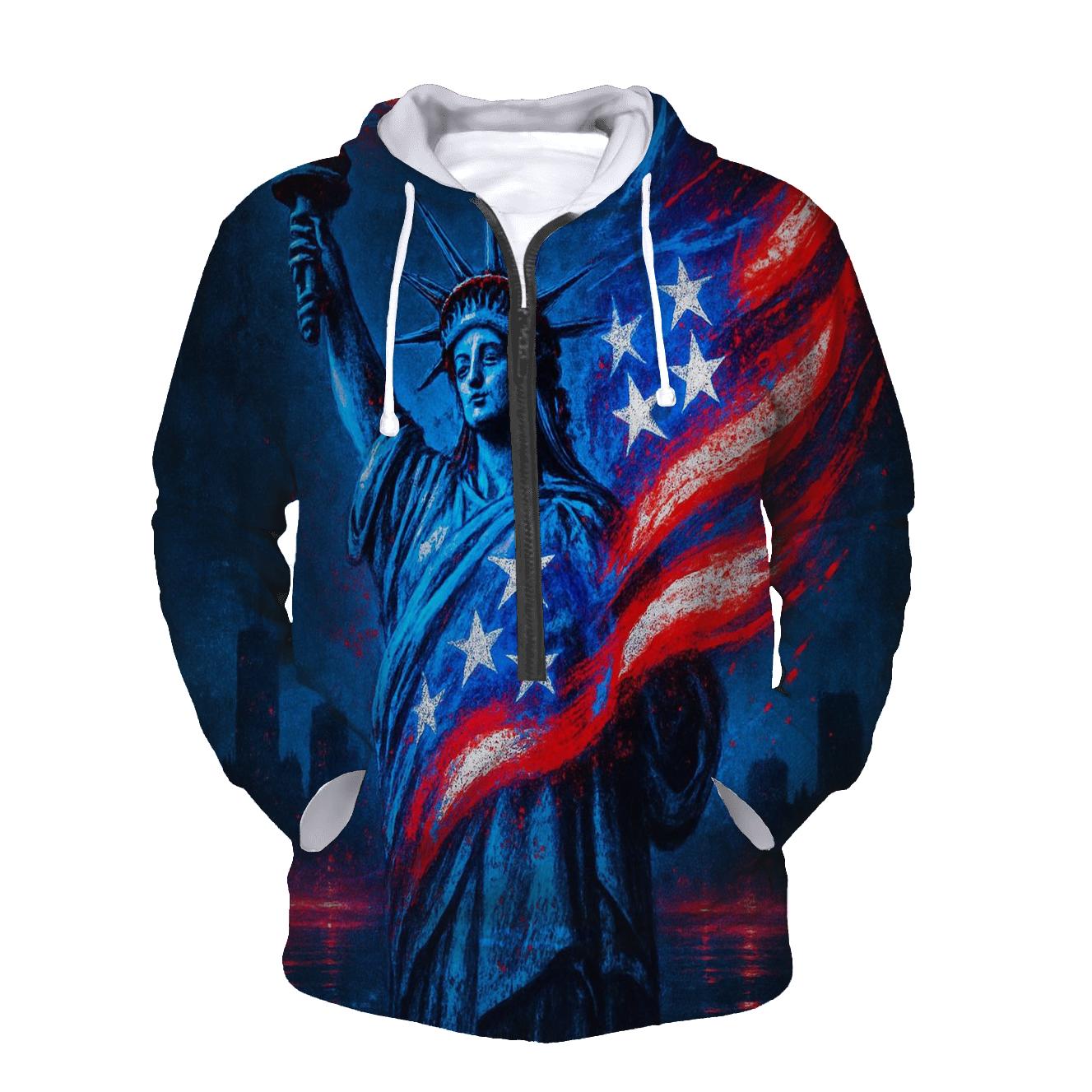 Neon Liberty Surge Flag pullover hoodies